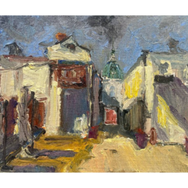 Солнце, кофе, учитель. 2025. Х. м. 20x30 