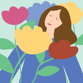 Среди цветов