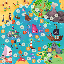 Поле для настольной игры "Проклятье черного острова"