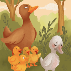 Иллюстрация к сказке Гадкий утёнок