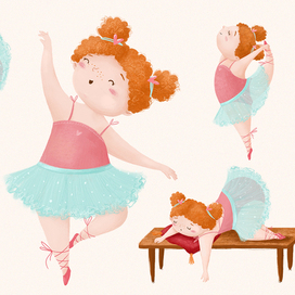 Балерина - позы персонажа для детской книги
