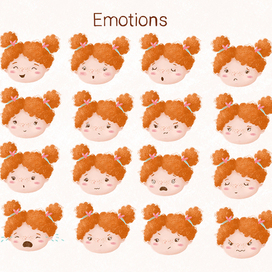 Эмоции персонажа для детской иллюстрации