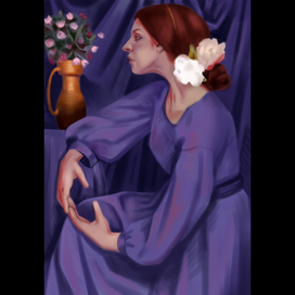 Синее платье