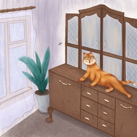 Кот на шкафу