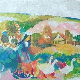 в деревне у бабушки 