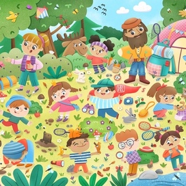 Иллюстрация-виммельбух "Поход"