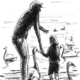 Смотри, лебеди!