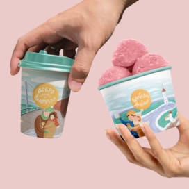 Иллюстрация для стаканчика кофе и мороженного