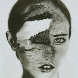 Берег разума, мягкий материал (уголь), реализм — Мэри Джи