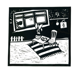 Линогравюра "Птичка"