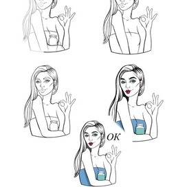 Разработка стикеров для косметической компании 