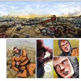 Кадры из графического романа о Жанне д'Арк