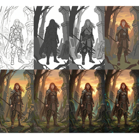 Иллюстрация 2d персонажа. 