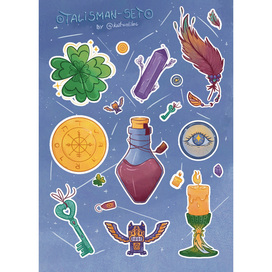 Печатные стикеры (стикерпак) на тему талисманов