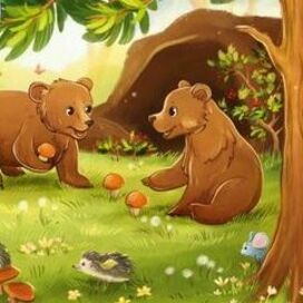 Фрагмент иллюстрации из детской книги о животных 