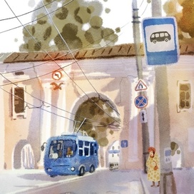 На остановке