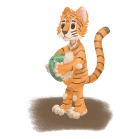 Тигренок и любимый арбуз