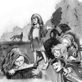 фрагмент разворотной иллюстрации к книжке "Анубис и тайна Петра I". Автор Анастасия Клочкова. Готовится к весенней презентации издательством "Компас Гид"