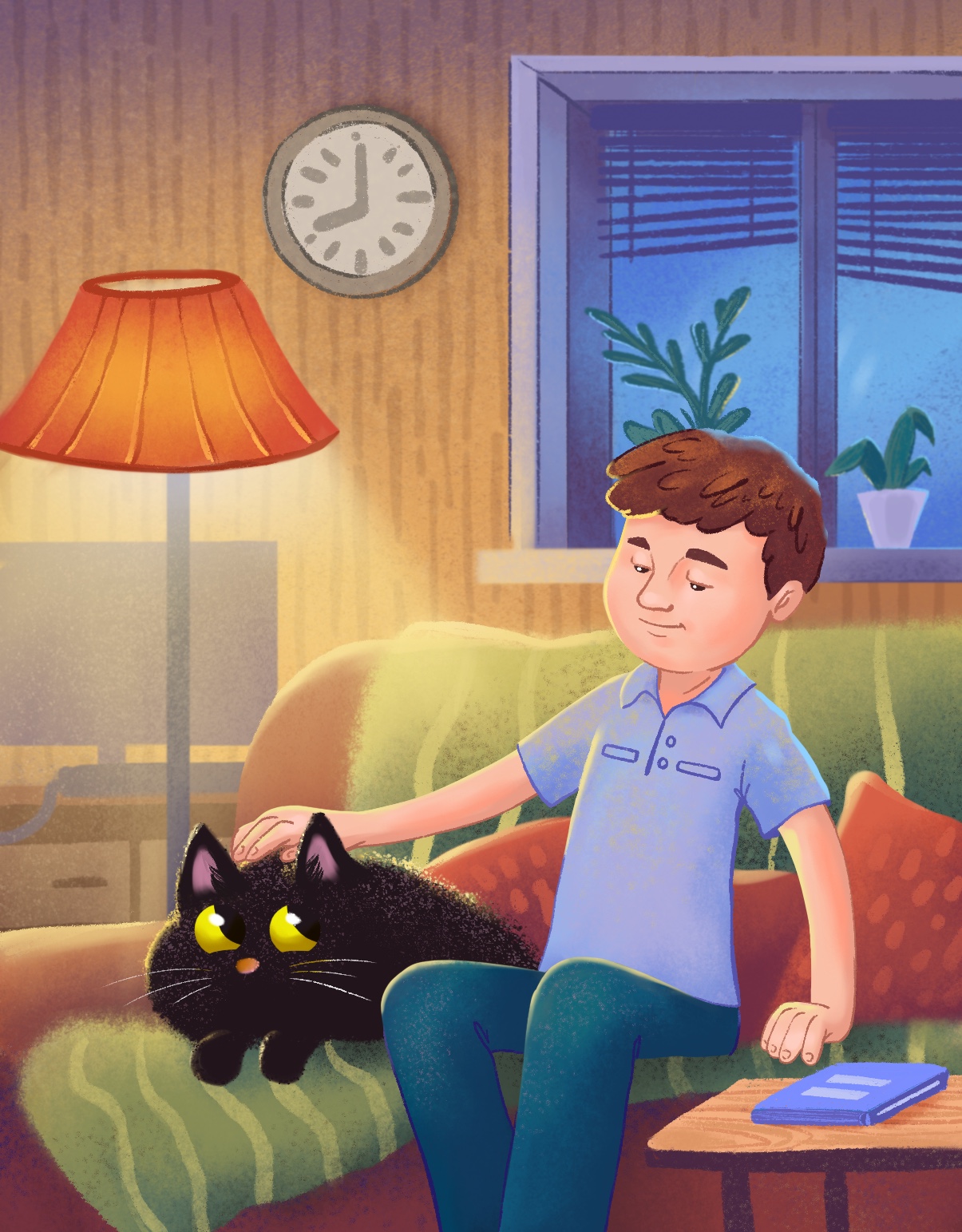 Уютный вечер с котом