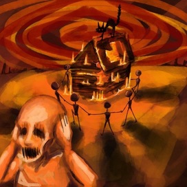 Загорелся кошкин дом