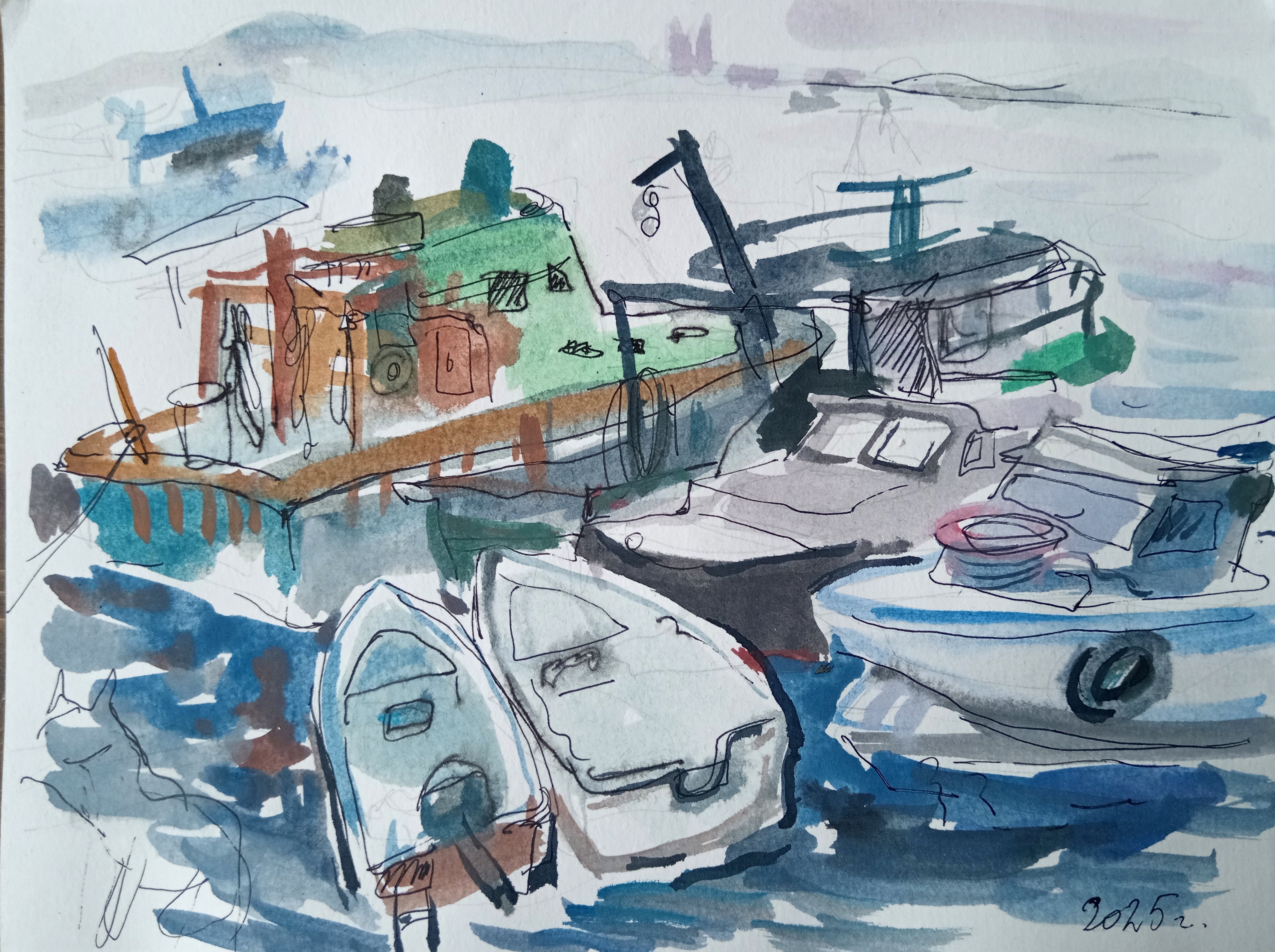 Лодки в заливе. Стамбул