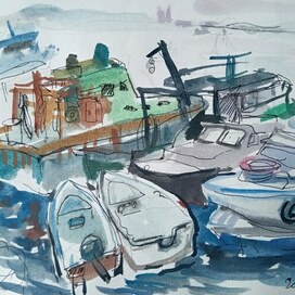 Лодки в заливе. Стамбул