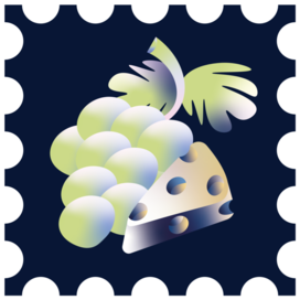 Сыр, виноград 