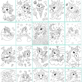 Раскраска для маленьких любителей Единорожек.