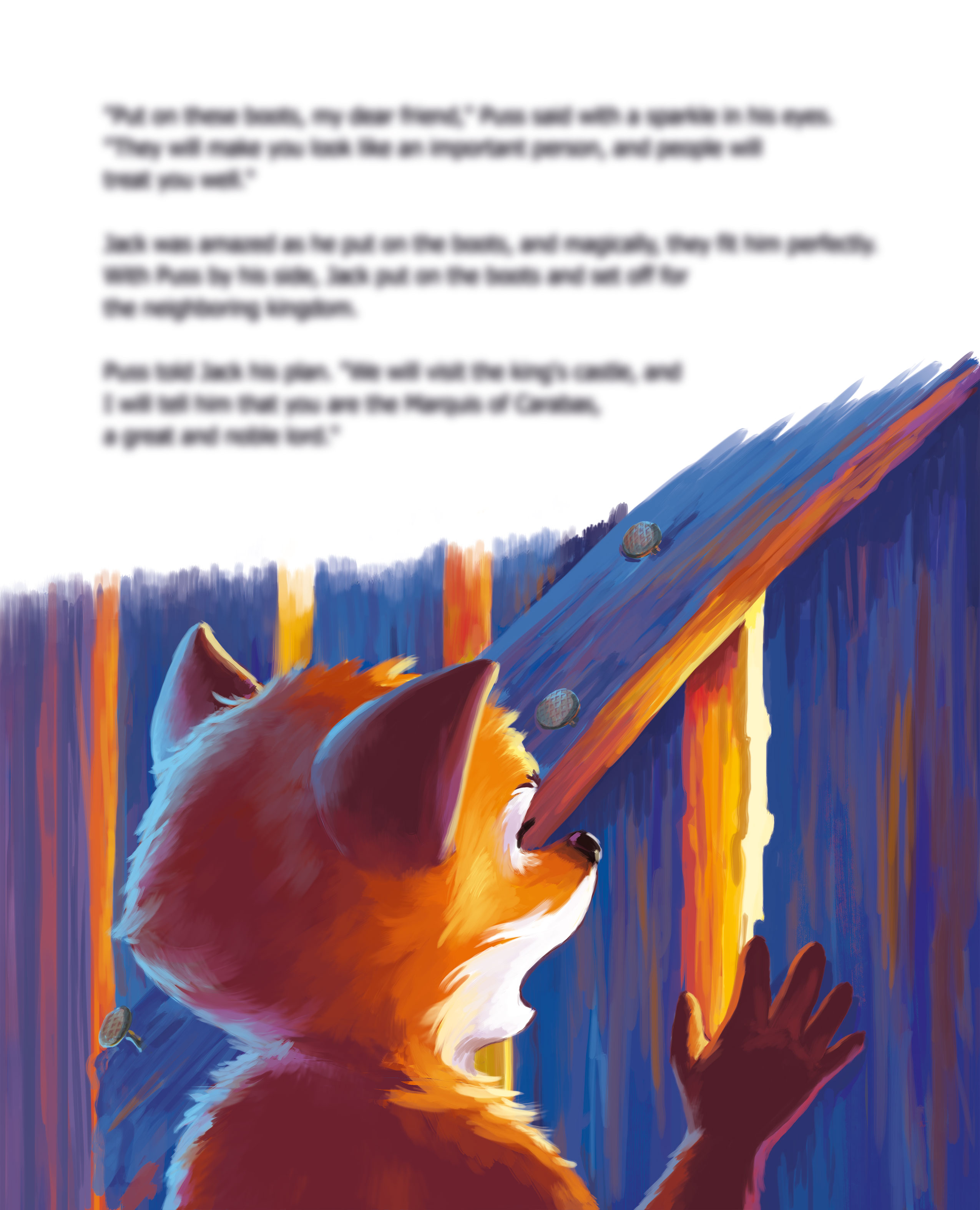 Полуполосная иллюстрация для книги про лис