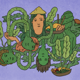 Салат на сиреневом