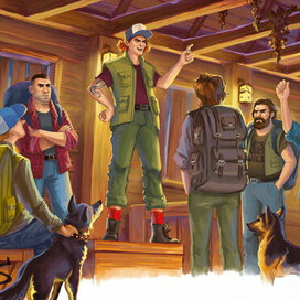 Полуполосная иллюстрация для книги про лис