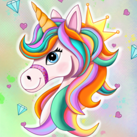 Обложка для раскраски "Единорожки"