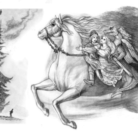 Рисунок к роману-сказке "Три моста"