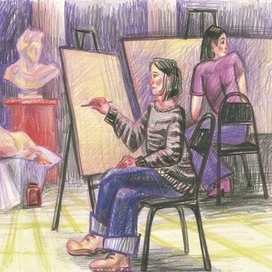 рисунок в вечерних сумерках