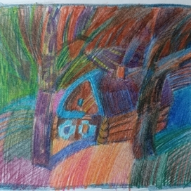 Ночь,избушка