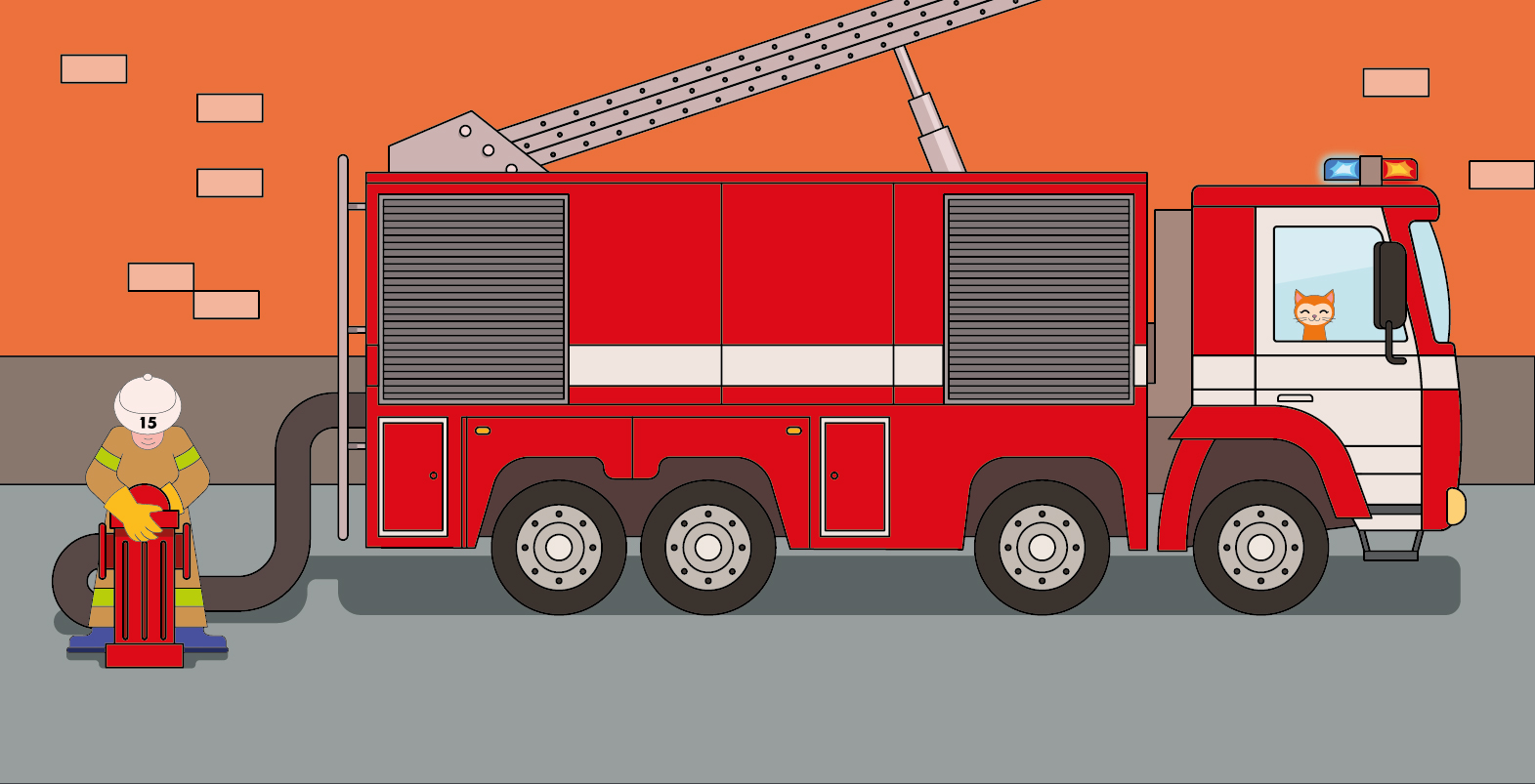 иллюстрация для детской книги о служебной технике