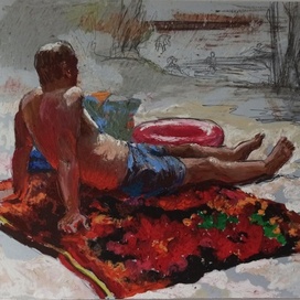 мужчина на пляже