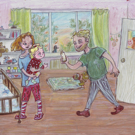 В детской комнате. Иллюстрация для 3-го конкурса издательства «Инопланетянин»