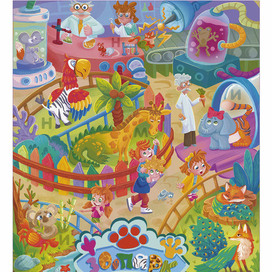 Иллюстрация для детского пособия. Зоопарк