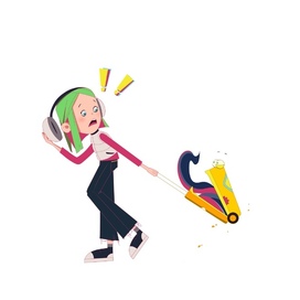 Девочка-подросток и чемоданчик.  Дизайн персонажа