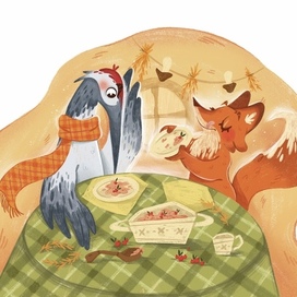 Сказка Лиса и Журавль