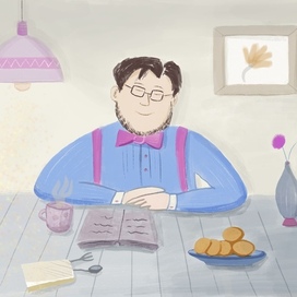 Мужчина за столом