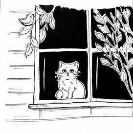 Кошка на окошке