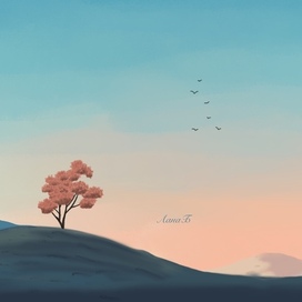 Пейзаж с деревом