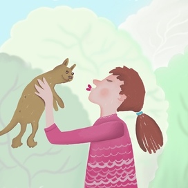 Девочка с кошкой