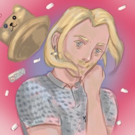 cartoon-like portrait