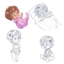 Скетч малышка