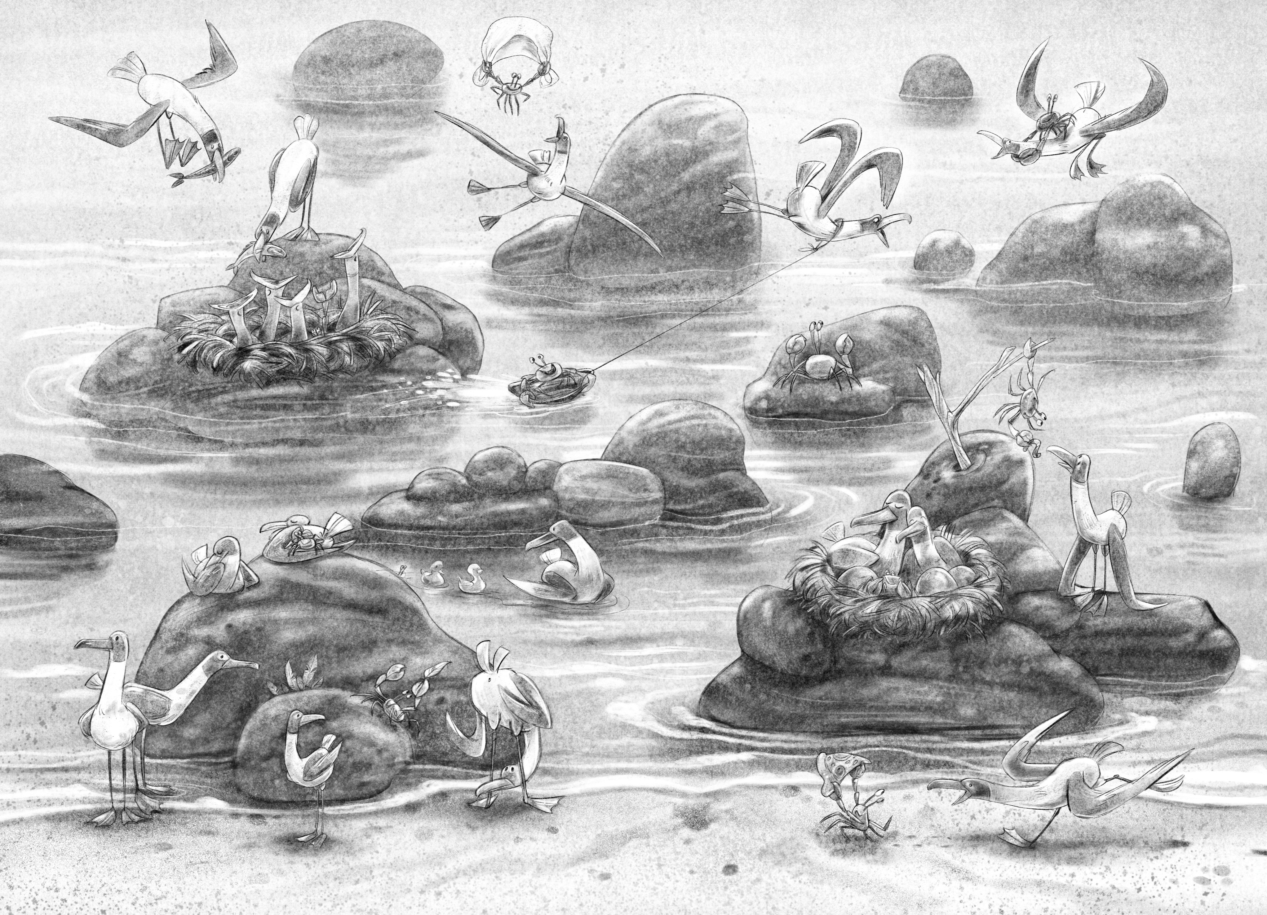 Форзац для книги про водяного дракона