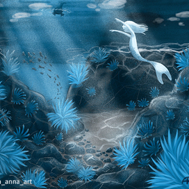 Цвет в иллюстрации. Русалка и альбатрос