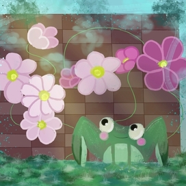 Лягушонок и цветочки